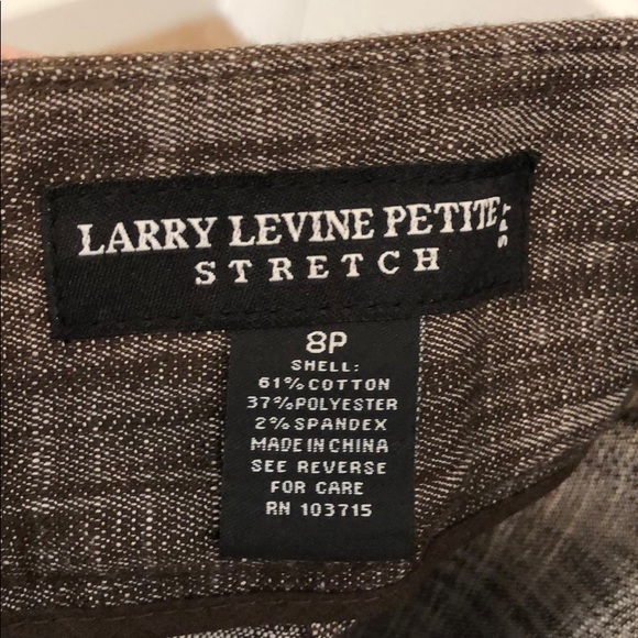 NWT Larry Levine 8P chocolate gray cropped pants - Picture 7 of 8